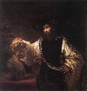REMBRANDT Harmenszoon van Rijn, Aristotle with a Bust of Homer  jh